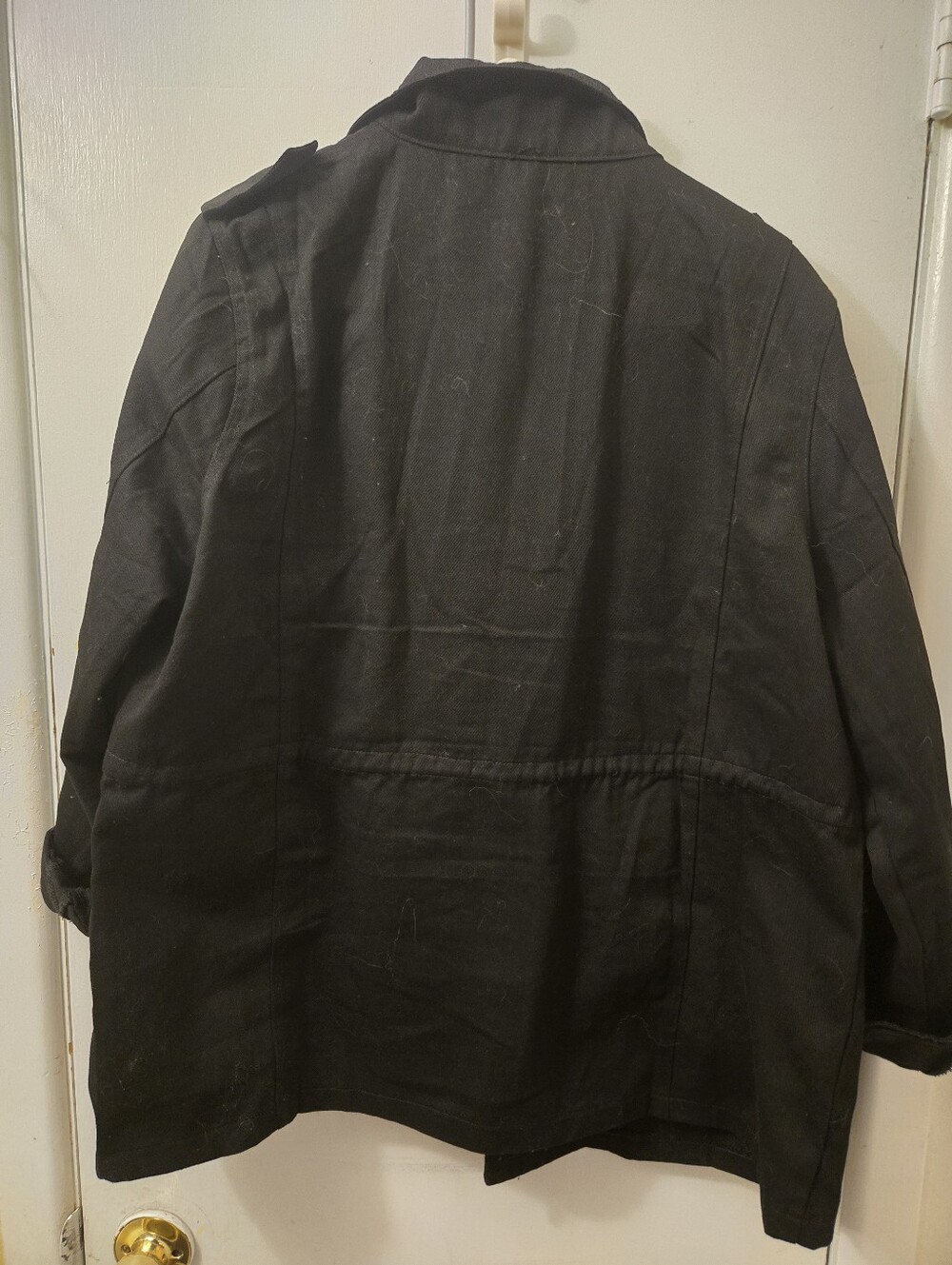 Black Women’s Utility Jacket - Classic Lightweight Coat - Picture 4 of 4
